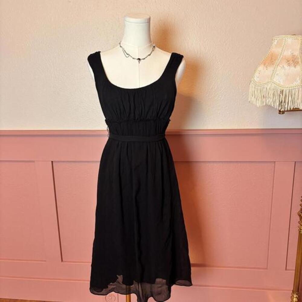 babydoll whimsy goth tie back dress banana republic sz xs black coquette gyaru